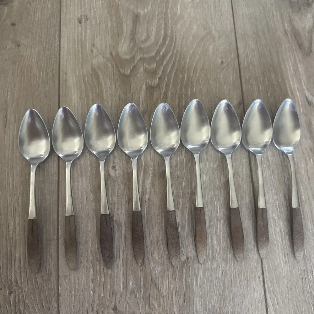 Vintage 9 Epic Wood Composite Handled Teaspoons 6